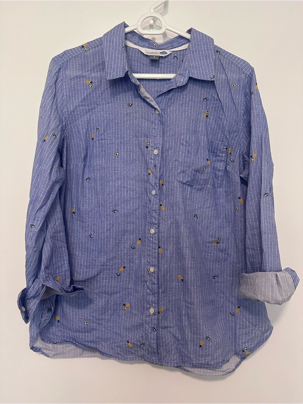 Old Navy Blue Striped Button-Down Shirt